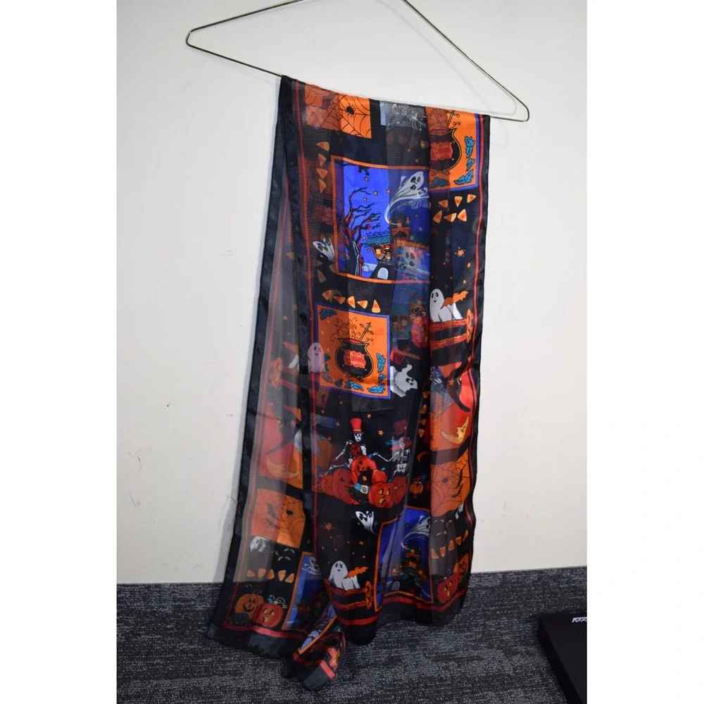 Halloween Ghost Pumpkin Haunted House Sheer Rectangular 58